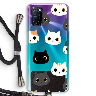 Katten: Oppo A92 Transparant Hoesje met koord
