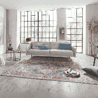 Vintage Vloerkleed Sylla - Blauw Meerkleurig 150x80cm - - Dekbed-Discounter.nl