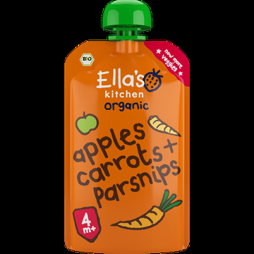 Ella&apos;s Kitchen Wortels, appels + pastinaak 4+ biologisch 120 g bij Jumbo