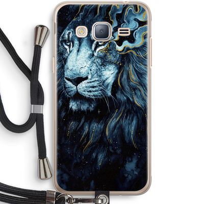 Darkness Lion: Samsung Galaxy J3 (2016) Transparant Hoesje met koord