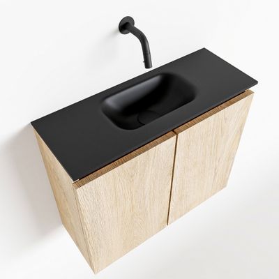Toiletmeubel Mondiaz Ture | 60 cm | Meubelkleur Washed oak | Eden wastafel Urban Midden | Zonder kraangat