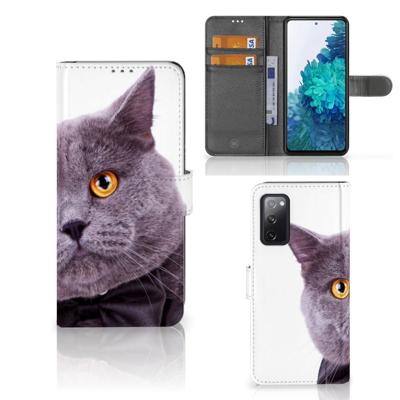 Samsung Galaxy S20 FE | Telefoonhoesje | Met pasjeshouder | Kat
