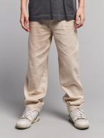 Broek van twill katoen en linnen voor jongens met verstelbare taille ecru