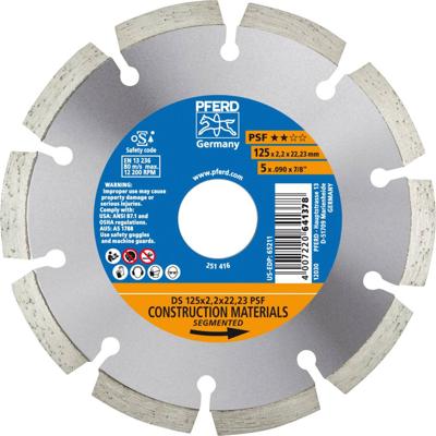 PFERD TOOLS 68012221 Ds Psf Diamanten doorslijpschijf Diameter 125 mm Boordiameter 22.23 mm 1 stuk(s)