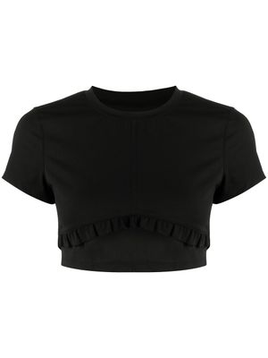 Onefifteen t-shirt crop à volants - Noir