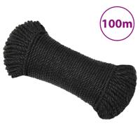 VidaXL Werktouw 8 mm 100 m polypropeen zwart