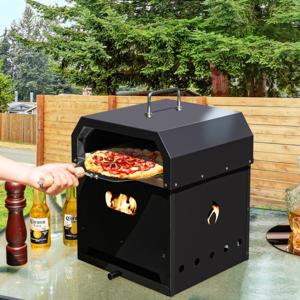 Draagbare Pizza Oven Hout Brandende Pizza Oven met Opvouwbare Voeten 33cm Pizza Steen Pizza Schep voor Achtertuin Camping