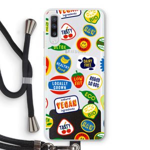 Fruitsticker: Samsung Galaxy A70 Transparant Hoesje met koord