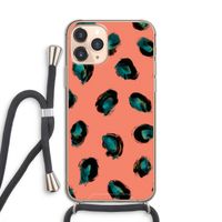 Pink Cheetah: iPhone 11 Pro Transparant Hoesje met koord