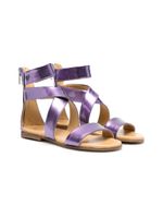Gallucci Kids sandales en cuir à brides métallisées - Violet
