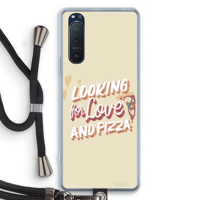 Pizza is the answer: Sony Xperia 5 II Transparant Hoesje met koord