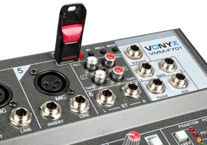 Vonyx VMM-F701 7 kanaals muziekmixer met effect en USB speler