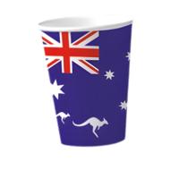 Australie vlag bekers - 10x - 200 ml - Landen feestartikelen - versiering - bekertjes