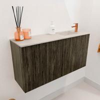 Toiletmeubel Mondiaz Joya Dlux | 80 cm | Meubelkleur Shadow | Faye wastafel Ostra Wasbak Rechts | 1 kraangat