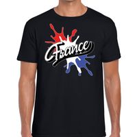 France/Frankrijk t-shirt spetter zwart voor heren