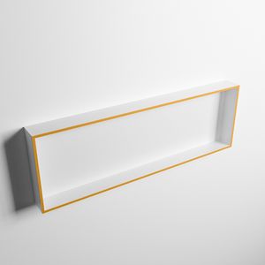 MONDIAZ EASY Nis 89,5x29,5cm in solid surface kleur Ocher | Talc. 1 vak geschikt voor in- of opbouw