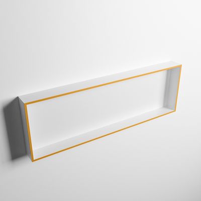 MONDIAZ EASY Nis 89,5x29,5cm in solid surface kleur Ocher | Talc. 1 vak geschikt voor in- of opbouw