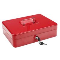 HI Geldkist met sleutel - rood - 30 x 24 x 9 cm - Geldlades