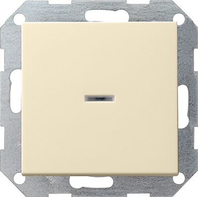 Gira drukvlak wissel schakelaar met contrlamp creme glanzend 013601