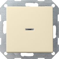 Gira drukvlak wissel schakelaar met contrlamp creme glanzend 013601
