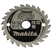 Makita SPECIALIZED B-33819 Cirkelzaagblad 85 x 15 x 1.0 mm Aantal tanden: 24 1 stuk(s)