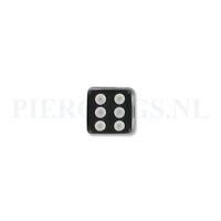 Balletje 1.6 mm acryl dobbelsteen zwart