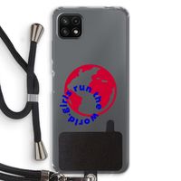 Run The World: Samsung Galaxy A22 5G Transparant Hoesje met koord