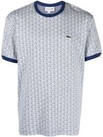 Lacoste t-shirt en coton à logo en jacquard - Gris - thumbnail