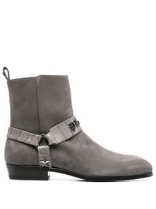 Philipp Plein bottines en daim à plaque logo - Gris