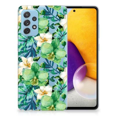 Samsung Galaxy A72 | TPU Case | Orchidee Groen Samsung Galaxy A72 | TPU Case | Orchidee Groen