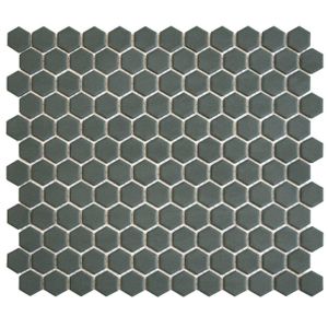 The Mosaic Factory Hexagon mozaïektegel - 26x30cm - wand en vloertegel - Zeshoek/Hexagon - Porselein Camo Green Mat HM23550