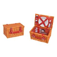 Picknickmand voor 2 personen Bruin, rood 12-delig set, (B/H/D) 30x16x19cm Picknickmand voor 2 personen Bruin, rood 12-delig set, (B/H/D) 30x16x19cm