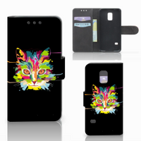 Samsung Galaxy S5 Mini Leuk Hoesje Cat Color - thumbnail