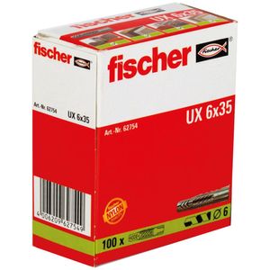 Fischer UX 6 x 35 Universele pluggen 35 mm 6 mm 62754 100 stuk(s)
