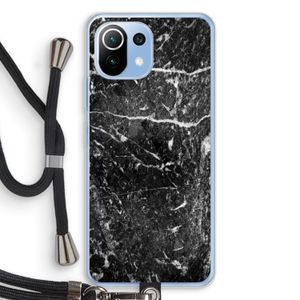Zwart marmer: Xiaomi Mi 11 Lite Transparant Hoesje met koord