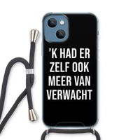 Meer verwacht - Zwart: iPhone 13 Transparant Hoesje met koord