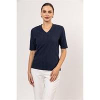 T-shirt rib v-neck s/s