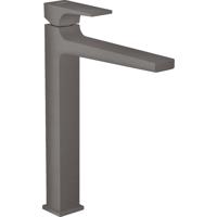 Hansgrohe Metropol 1-gats wastafelkraan 260 met push open waste met voorsprong vaste uitloop 20.4cm brushed black chroom 32512340