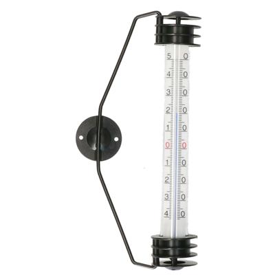 TFA Raam Thermometer - analoog - metaal - zwart - 20 cm - binnen en buiten