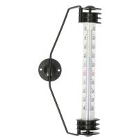 TFA Raam Thermometer - analoog - metaal - zwart - 20 cm - binnen en buiten