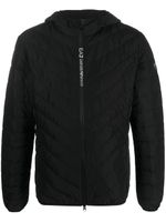 Ea7 Emporio Armani veste matelassée à patch logo - Noir - thumbnail