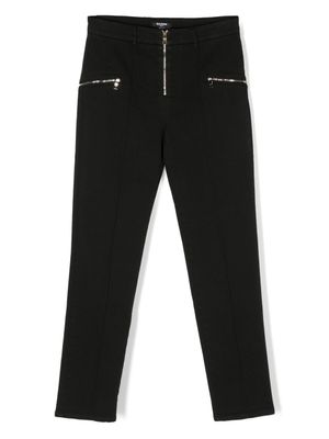 Balmain Kids pantalon droit à taille haute - Noir