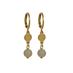 Flow Jewels Oorringen Naomy Lichtroze Steentje Goud