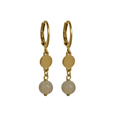 Flow Jewels Oorringen Naomy Lichtroze Steentje Goud