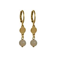 Flow Jewels Oorringen Naomy Lichtroze Steentje Goud