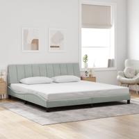 Bedframe zonder matras "Hanko" 200x200 cm fluweel lichtgrijs