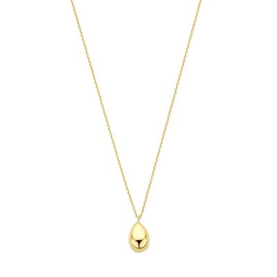 Elegant 14k Geelgouden Collier met Druppel - Verstelbare Draaglengtes 42-45 cm