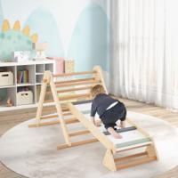 3 in 1 Klimrek Klimdriehoek & Klimladder & Wip Inklapbare Houten Sportdriehoek