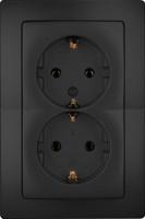 Enzo Kopp hk05 mat zwart inbouw stopcontact ra dubbel - 4621720