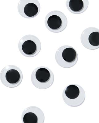 051 Stickers Wiebeloogjes - 10 Stuks (wit/zwart)
